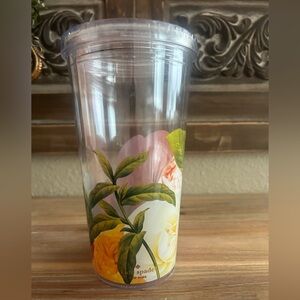 Kate Spade Clear Tumbler with Floral Design